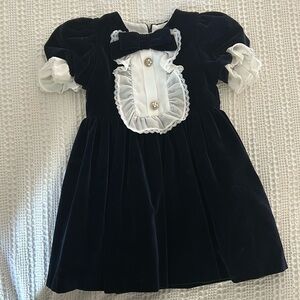 LIKE NEW! Navy Blue Velvet Dress 3Y